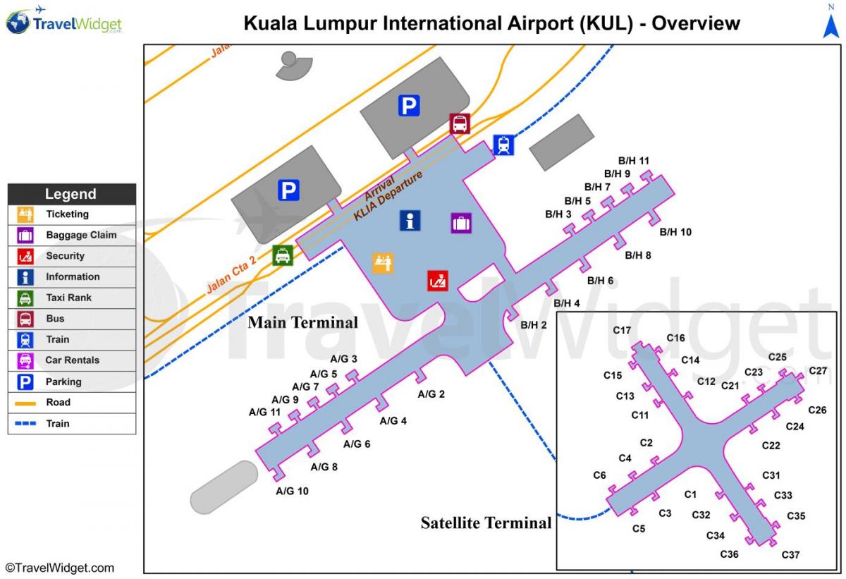 kl aeroportul internațional hartă