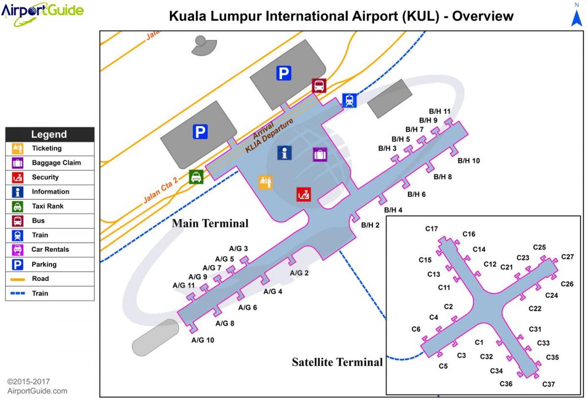 kuala lumpur international airport terminal hartă