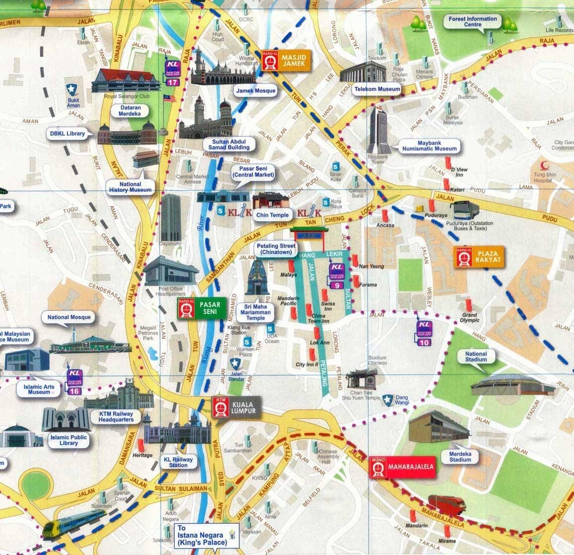 kuala lumpur city arată hartă turistică