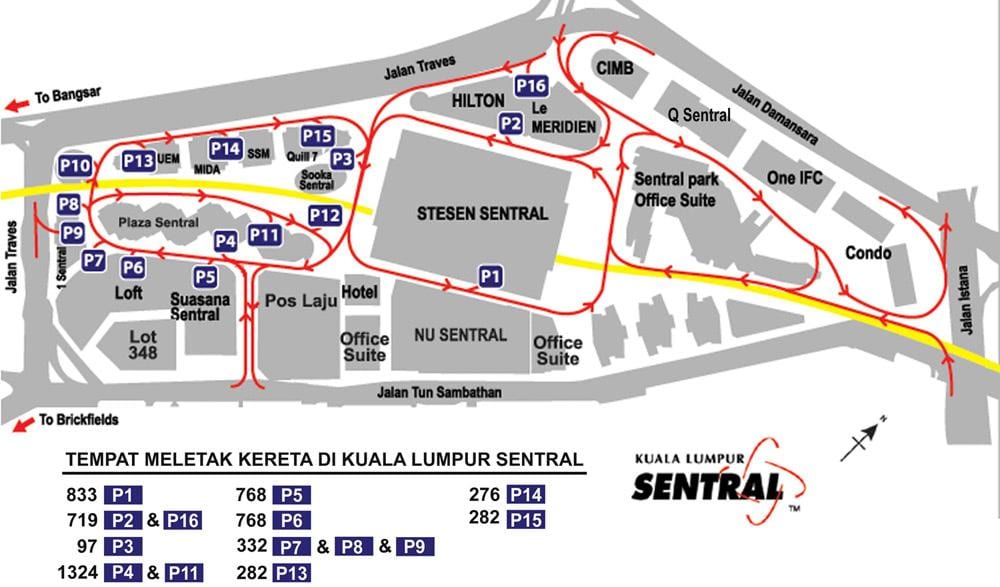 stație sentral kuala lumpur hartă