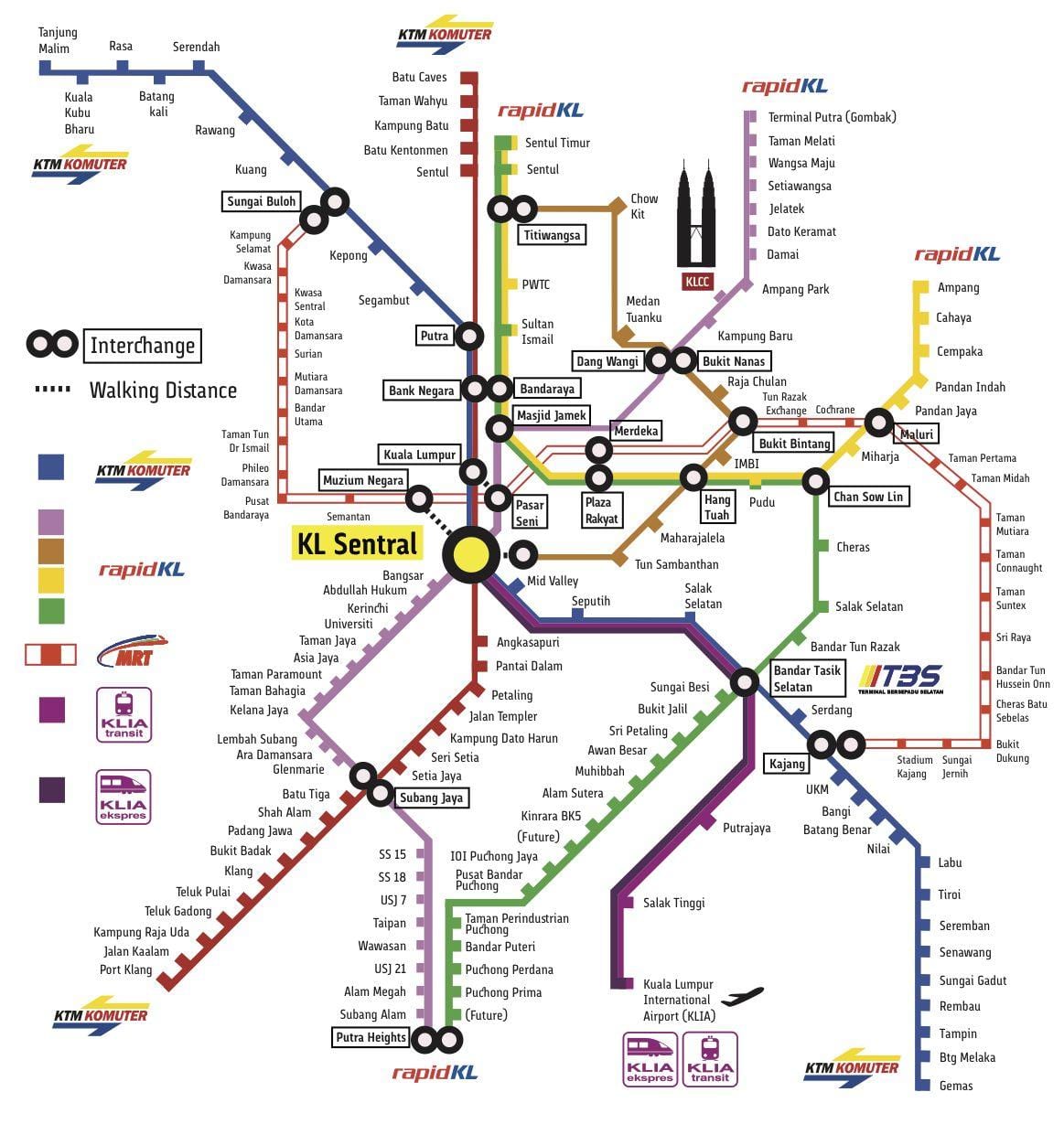 kuala lumpur transport hartă