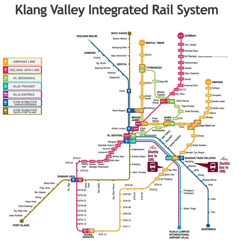 tren kl hartă