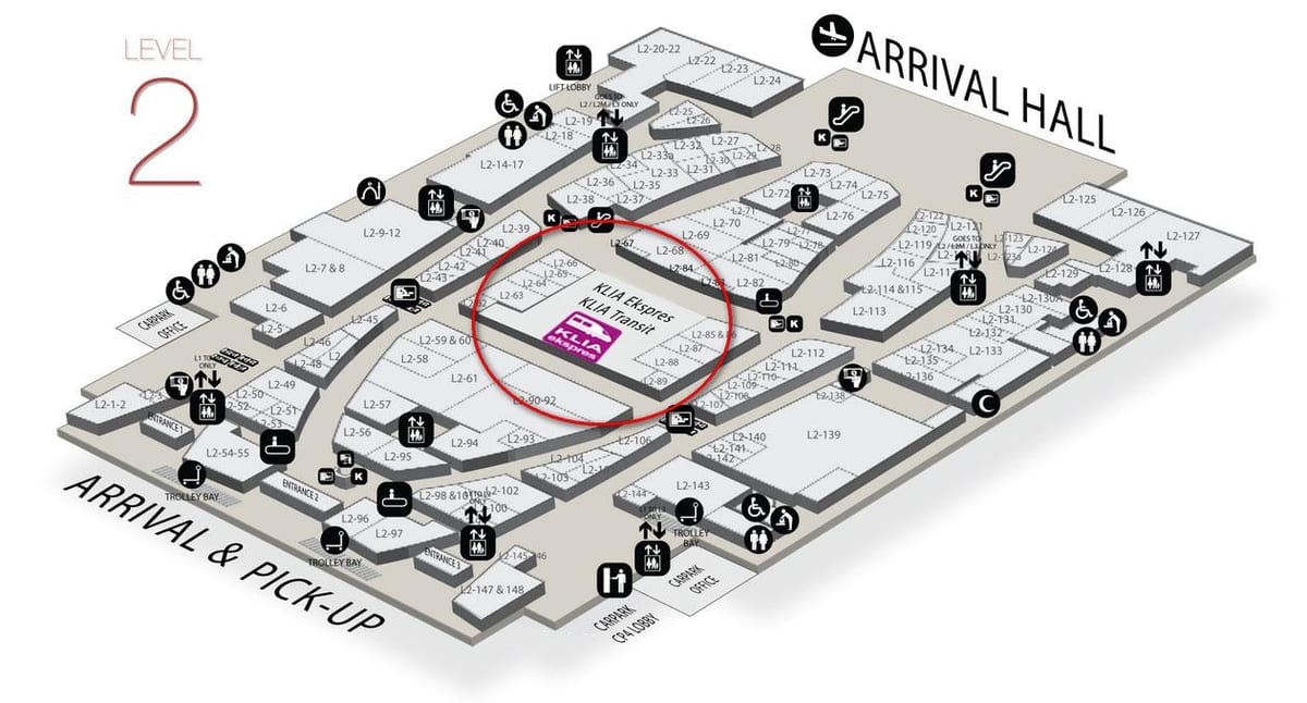 klia2 sosirea hartă