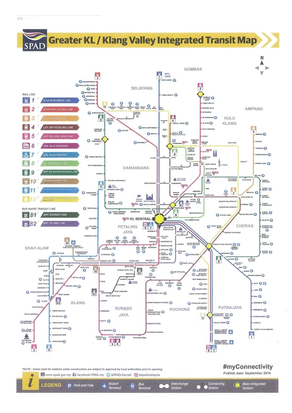 kuala lumpur tranzit feroviar hartă