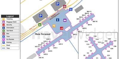 Kl aeroportul internațional hartă