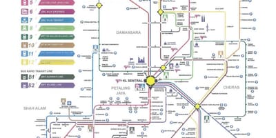 Kuala lumpur tranzit feroviar hartă